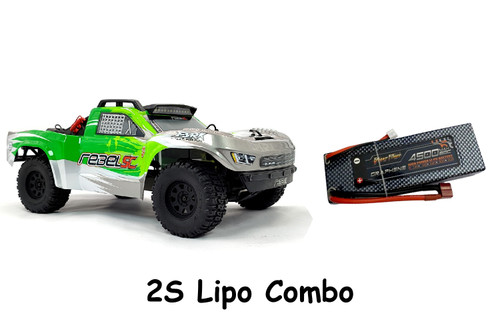 FS Racing REBEL 1/10 Brushless Short Course Truck V4 - Green w/ Lipo Battery Combo FS Racing REBEL 1/10 Brushless Short Course Truck V4 - Green w/ Lipo Battery Combo