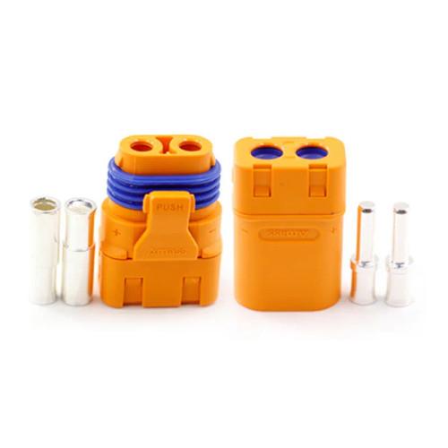 Amass LFB50-FM Male And Female Connector Copper Plated Silver Wire Type Crimped Lithium Battery Waterproof Connector