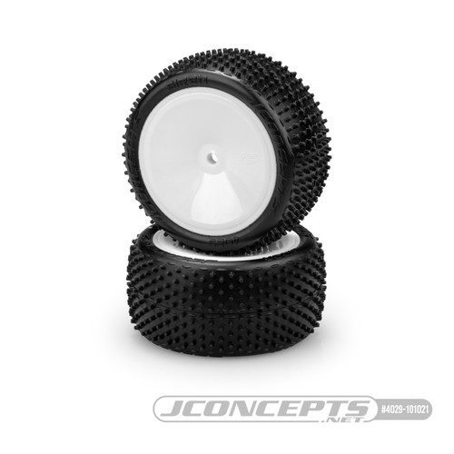 JConcepts Siren LP 2.2" Pre-Mounted Rear Buggy Carpet Tires (White) (2) (Pink) w/12mm Hex