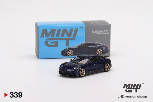 Mini GT Porsche Taycan Turbo S Gentian Blue Metallic