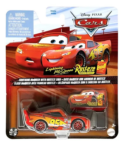 Disney Pixar Cars Metal Lighting McQueen with Rusteze Sign GCC81