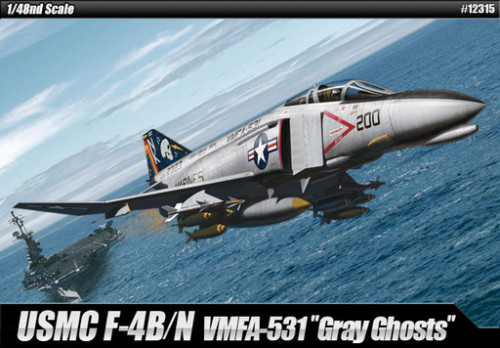 ACADEMY 1/48 USMC F-4B GRAY GHOST