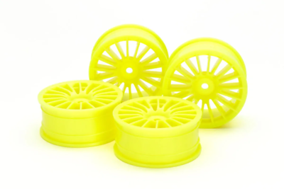 Tamiya 24mm 18 SPOKE WHEELS 0 FLURO YELLOW 54852