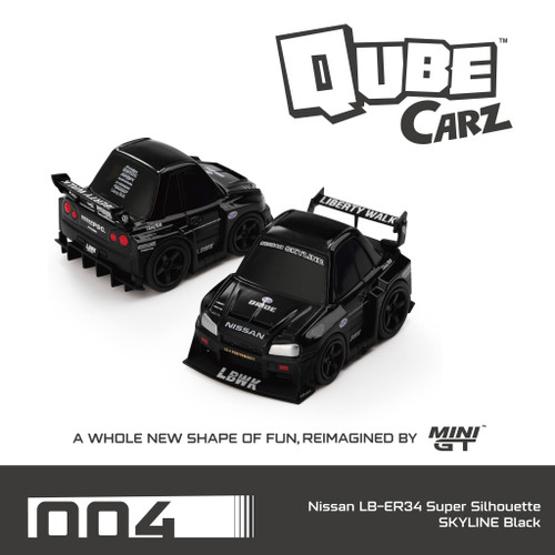 Mini GT QUBE CARZ Nissan LB-ER34 Super Silhouette SKYLINE Black