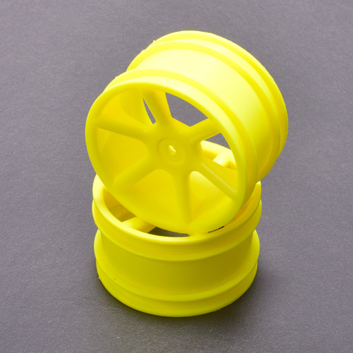 Core RC - JC 6 Spoke 2.2 Rear Yellow Wheel CAT/Cougar 2K (2)