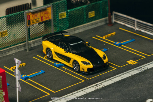 Tarmac Works GLOBAL64 1/64 Mazda RX-7 VeilSide Fortune7 Yellow / Black