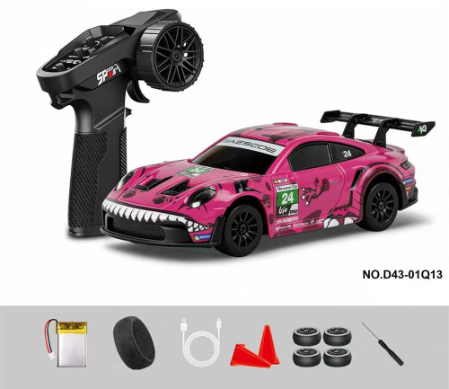 Hstar D43-01 RTR 1/43 2.4G 4WD Drift RC Car Gyro Full Proportional Alloy Body Shell -Pink