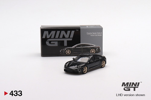 Mini GT Porsche Taycan Turbo S Volcano Grey Metallic