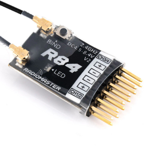 RadioMaster R84 V2 D8/D16/SFHSS 2.4GHz 4 Channel Receiver