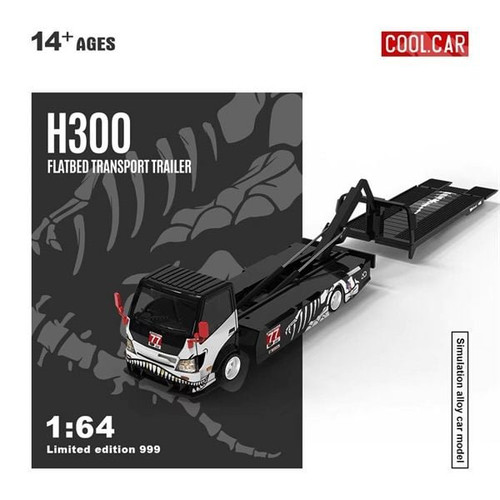 Cool Car H300 Flatbed Transport Trailer White/Black #77