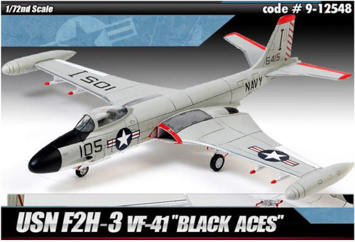 ACADEMY 1/72 USN F2H-3 VF-41 BLACK ACES