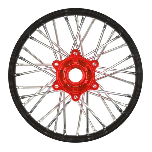 Proline 1/4 Pro-Spec CNC Aluminum V2 Bead Rear Wheel, Assembled, Black/Red: Promoto-MX