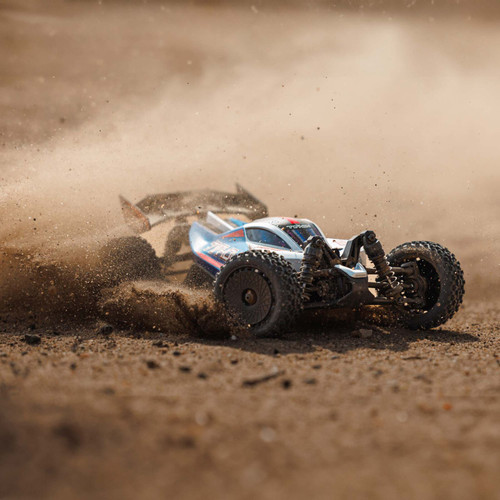 ARRMA TYPHON GROM MEGA 380 Brushed 4X4 Small Scale 1/14  Buggy RTR with Battery & Charger, Blue/Silver