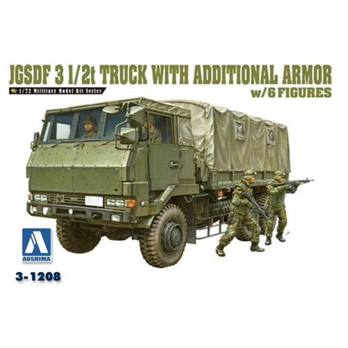 AOSHIMA 1/72 JGSDF 1/2t TRUCK WITH ARMOUR & 4 FIGS