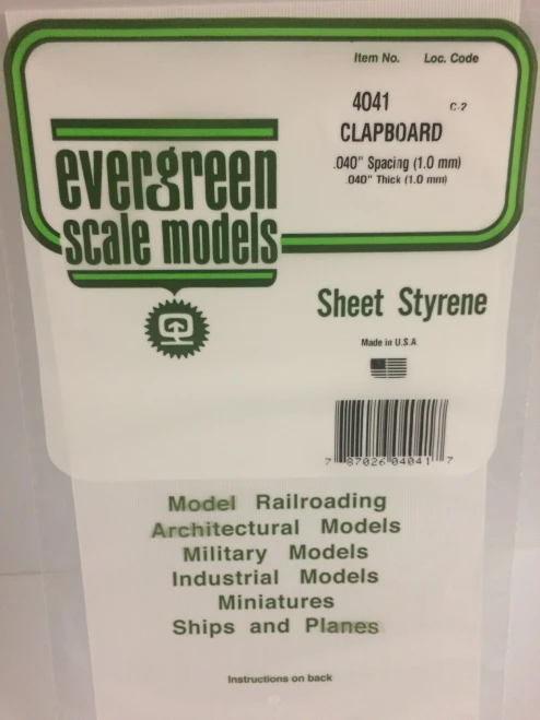 Evergreen - CLAPBOARD 15X29CM X1MM SP1MM