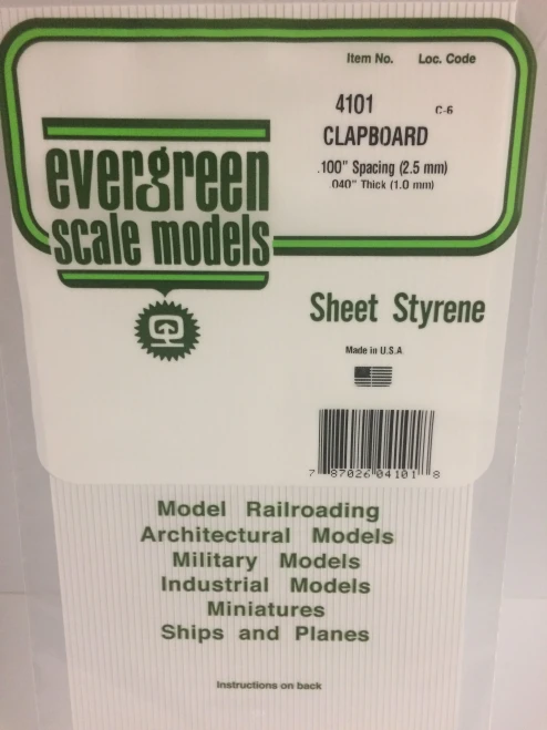 Evergreen - CLAPBOARD 15X29CM X1MM SP2-5