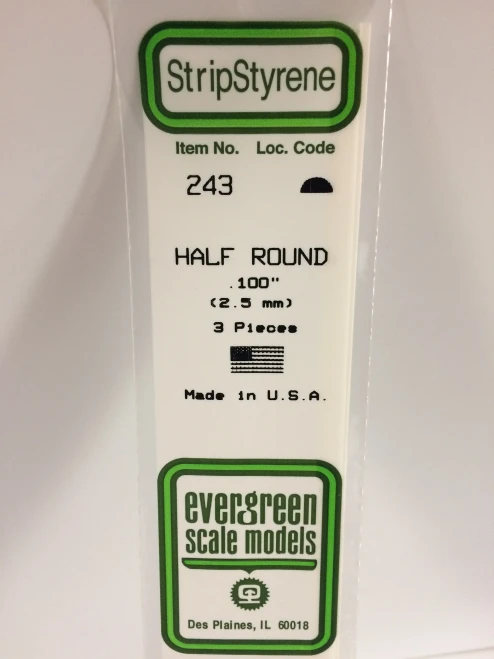 Evergreen - HALF ROUND-35CM LONG X 2.5MM 3pcs