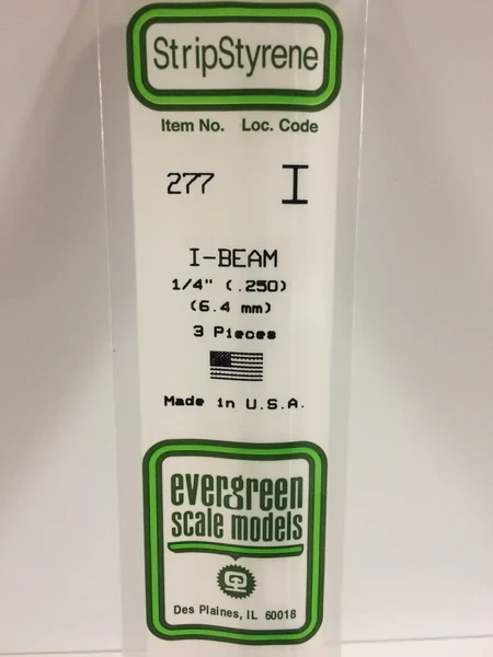 Evergreen - I BEAMS 35CM LONG X 6.4MM 3pcs