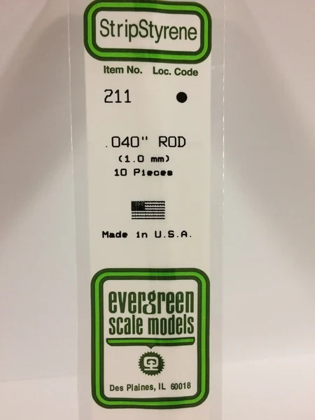 Evergreen - ROD WHITE 35CM LONG X1.0MM 10pcs
