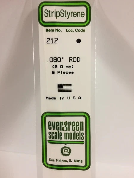 Evergreen - ROD WHITE 35CM LONG X2.0MM 6pcs