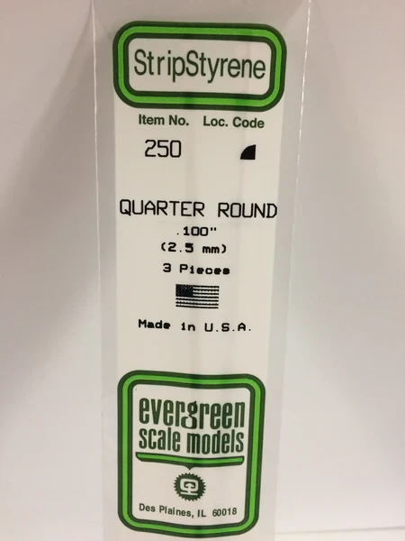 Evergreen - QUARTER ROUND-2.50MM 3pcs