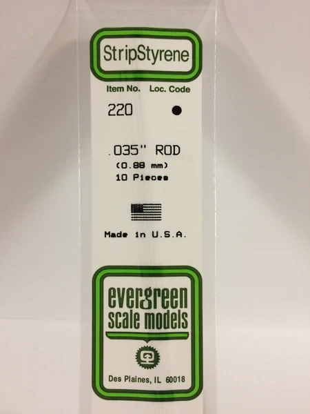 Evergreen - ROD WHITE 35CM LONG X .88MM 10pcs