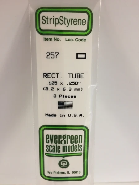 Evergreen - RECTANGULAR TUBE-3.2X6.4MM 3pcs