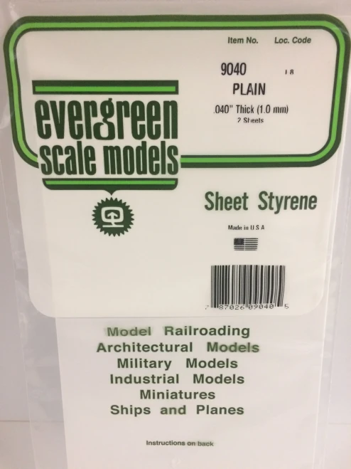 Evergreen - SHEET WHITE 15X29CM X1MM 2pcs