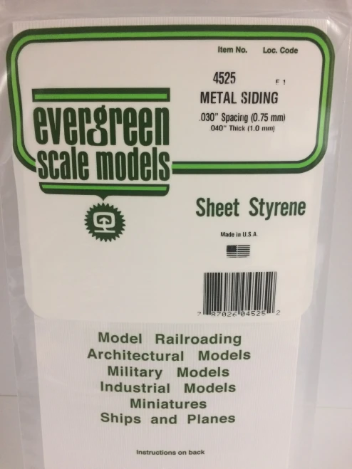 Evergreen - SIDING 15X29CM X 1MM .75MMSP