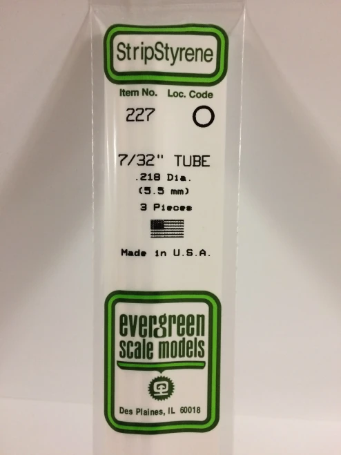 Evergreen - TUBE WHITE 35CM LONG X 5.5MM 3pcs