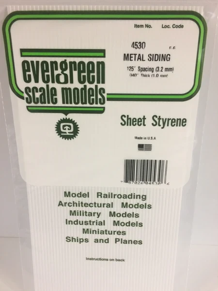 Evergreen - SIDING 15X29CM X 1MM 3.2MM SP