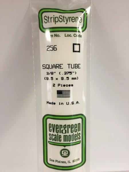 Evergreen - SQUARE TUBE -9.50MM 2pcs