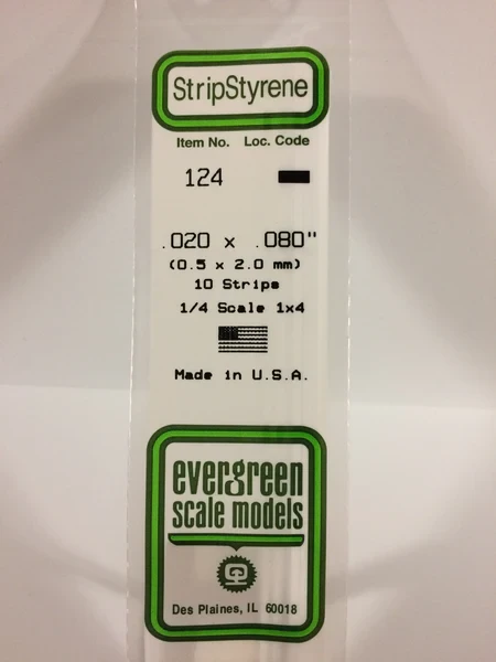 Evergreen - STRIPSTYRENE WHITE .5X2MM 10pcs
