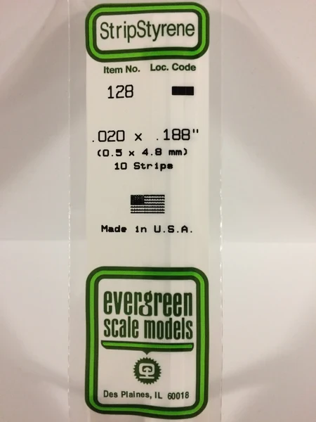 Evergreen - STRIPSTYRENE WHITE .5X4.8MM 10pcs