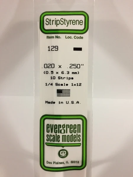 Evergreen - STRIPSTYRENE WHITE .5X6.3MM 10pcs