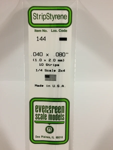 Evergreen - STRIPSTYRENE WHITE 1X2MM 10pcs