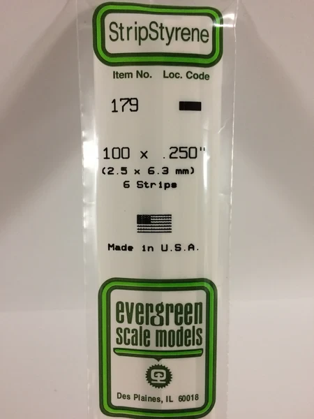 Evergreen - STRIPSTYRENE WHITE 2.5X6.3MM 6pcs