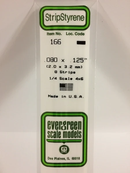 Evergreen - STRIPSTYRENE WHITE 2X3.2MM 8pcs