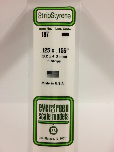 Evergreen - STRIPSTYRENE WHITE 3.2X4MM 6pcs