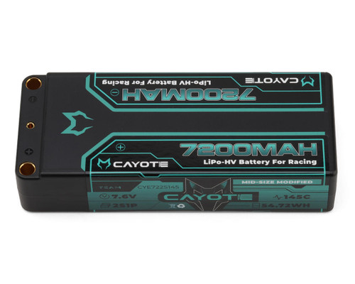 Cayote 2S 145C Mid-Size LiHV Battery (7.6V/7200mAh) w/5mm Connectors