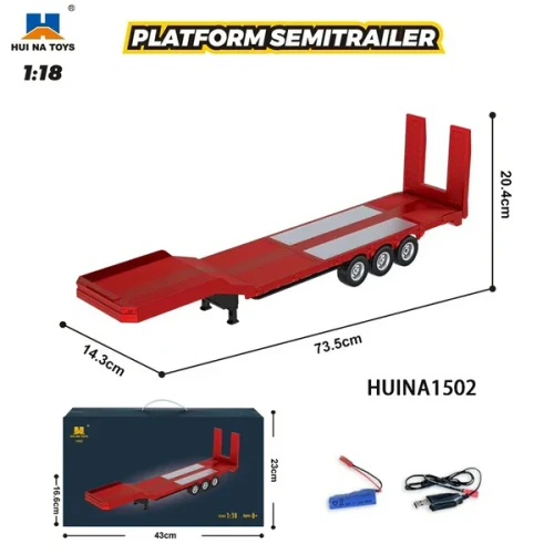 Huina 1502 Flatbed Semi Trailer 1/18 Scale (For 1501)