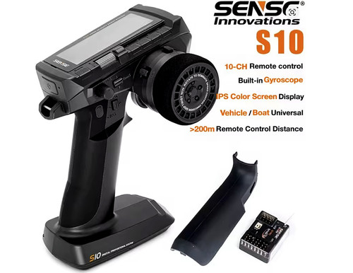 Sense Innovations S10 10-Channel Smart Radio System  S10TX +S10RX w/ Gyro & Battery