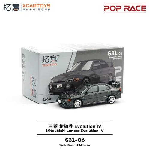 POP RACE 1:64 MITSUBISHI LANCER EVOLUTION IV DARK GREY S31-06/PR640327