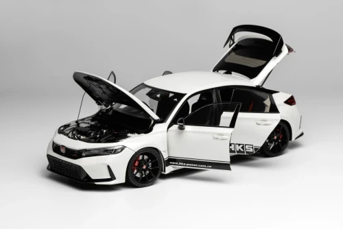 MOTORHELIX 1:18 Honda Civic TYPE R (FL5) HKS Livery Championship White