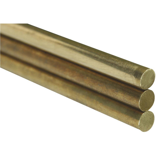 K&S 8158 3 ASSTD x SOLID BRASS ROD .114, .081, .072