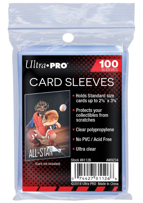 ULTRA PRO - CARD SLEEVE - 2-1/2" X 3-1/2" Soft Card Sleeves (PK100)