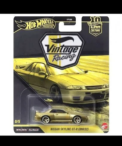 Hot Wheels Premium Vintage Racing GOLD Nissan Skyline GTR R32 CHASE