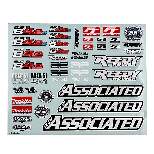 Team Associated RC8B4.2 Decal Sheet