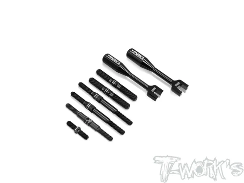 T-Works - Titanium Black Coating Turnbuckle Set ( Team Associated RC8 B4.2 )
