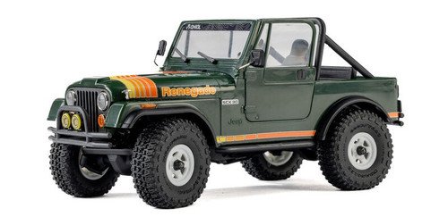 1/30 SCX30 Jeep CJ-7 Renegade 4X4 RTR Brushed Rock Crawler (Battery & Charger Included), Classic Green